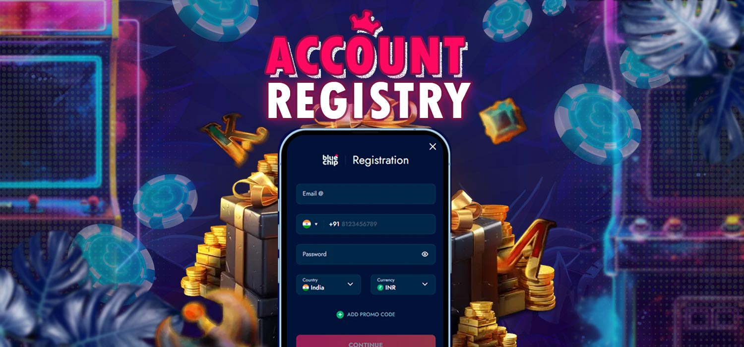 Account registration on the casino site